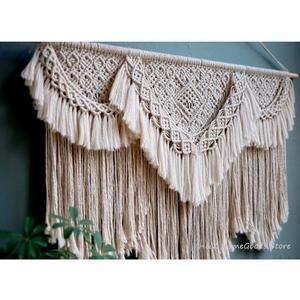 Large Macrame Tapestry Wall Hangding Geometric Art Wall Decor Bohemian Home Bedroom Background Chic Handicrafts Woven Tapestry