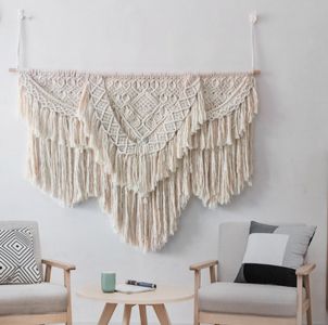 Large Macrame Tapestry Wall Hangding Geometric Art Wall Decor Bohemian Home Bedroom Background Chic Handicrafts Woven Tapestry