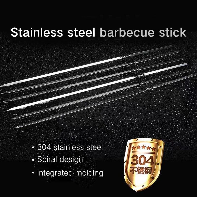 10pcs Stainless BBQ Sticks Steel For Skewer Reusable For Outdoor Camping Picnic Tools Cooking tools Barbeque Tools