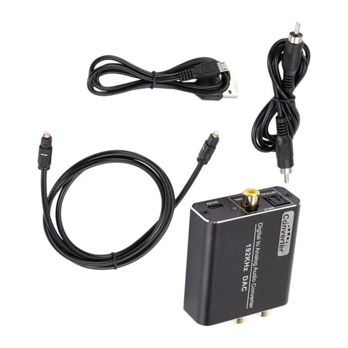 Digital To Analog Audio Converter 192 KHz RCA L/R Stereo Coaxial AV