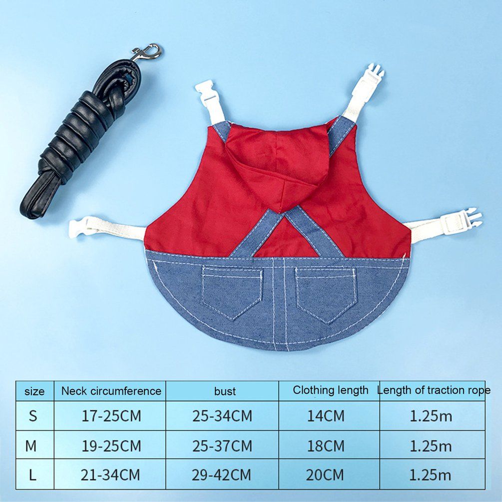 Rabbit Clothes Denim Jacket Cute Bunny Vest Harness Leash