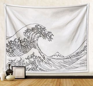 Black And White Wall Hanging Tapestry Japanese Tapestries Boho Bedspread Blanket Bohemian Style Hanging Yoga Mat