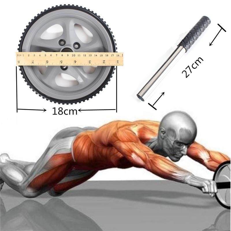 Dual ABS Wheel Roller Workout Exercise Arm Waist Fitness Exerciser New