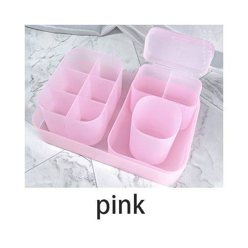 5pcs Set Nail Art Tools Storage Box Nail Organizer Dotting Pen Brushes Holder Container Case Display Shelf Table Organizer Pink
