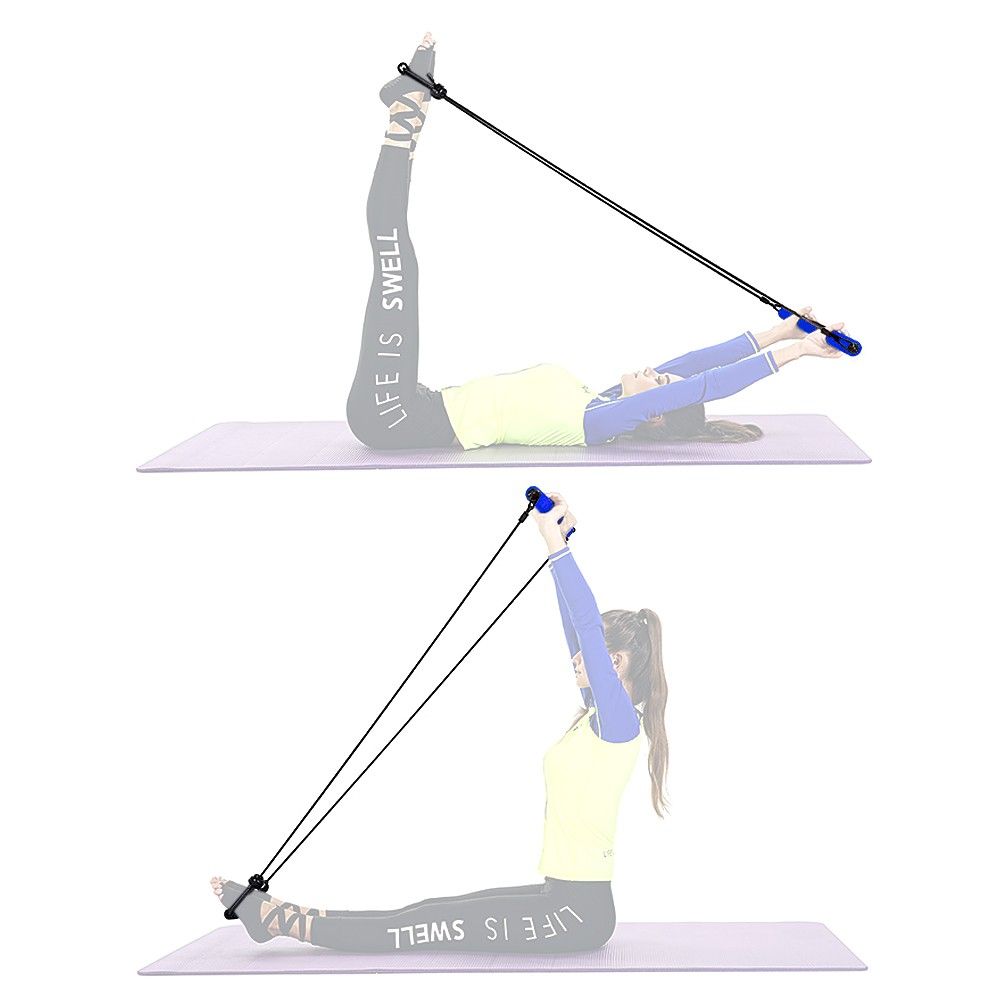Portable Pilates Bar Kit Resistance Band Muscle Toning Bar