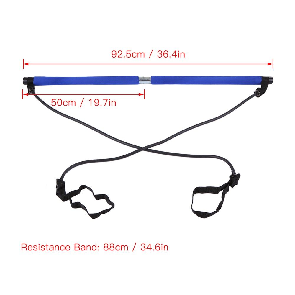 Portable Pilates Bar Kit Resistance Band Muscle Toning Bar
