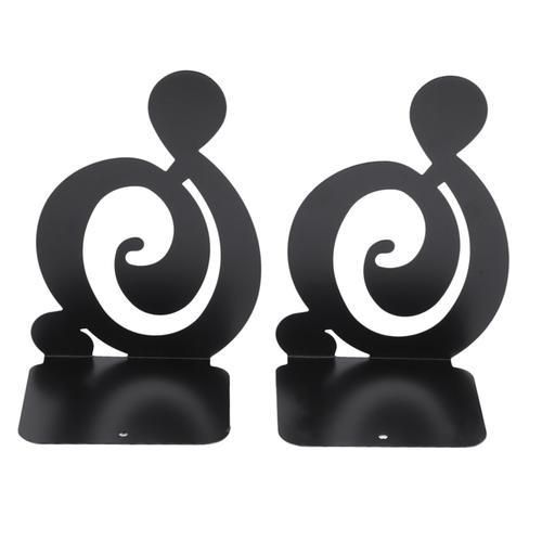 Musical Note Metal Bookends Iron Support Holder Desk Stands For Books