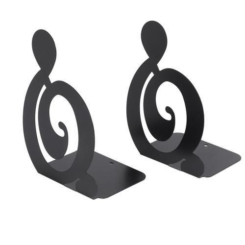 Musical Note Metal Bookends Iron Support Holder Desk Stands For Books
