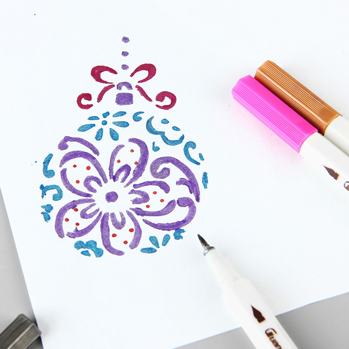 12pcs Drawing Stencils Christmas Painting Template Trees