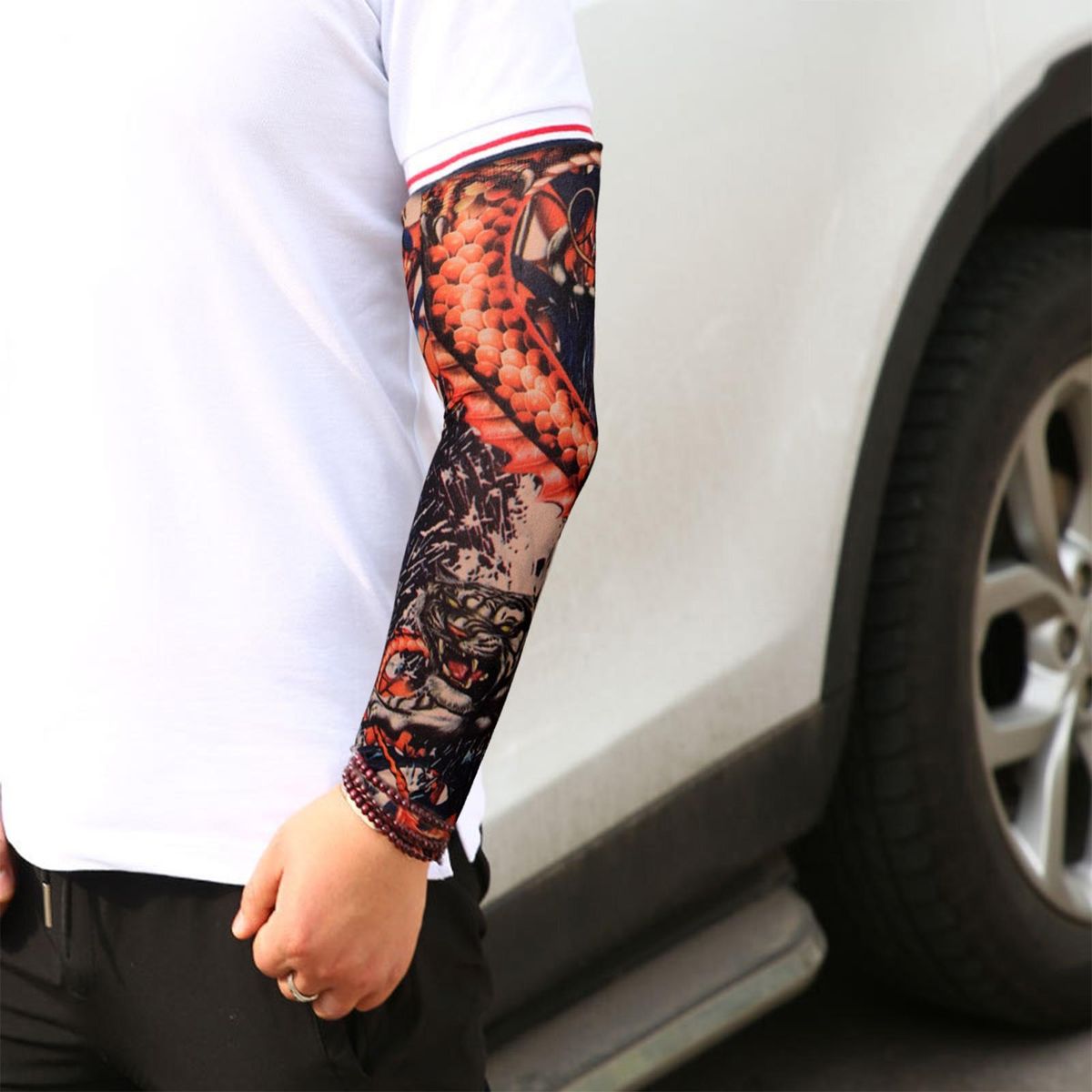 1 Pc Cycling Sleeve Fingerless Sleeve Wrap Red