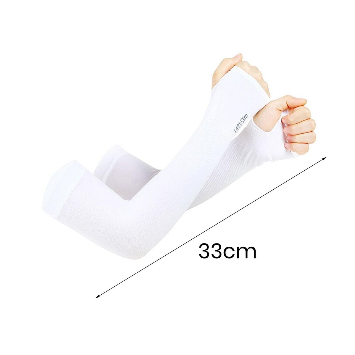 Coolshield Arm Sleeves Ice Silk Sun Protection for Outdoor Activities White