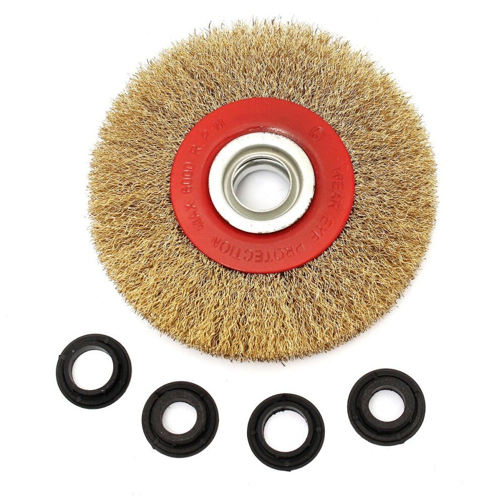 5/ 6/ 8 Inch Polishing Wire Brush Wheel For Bench Grinder With Reducers Adaptor 5 Inches