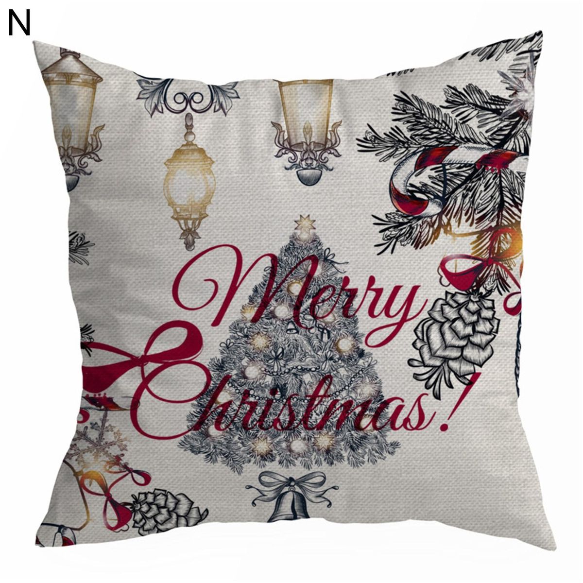 Cushion Cover Xmas Tree Throw Pillow Case Festival Decoration
