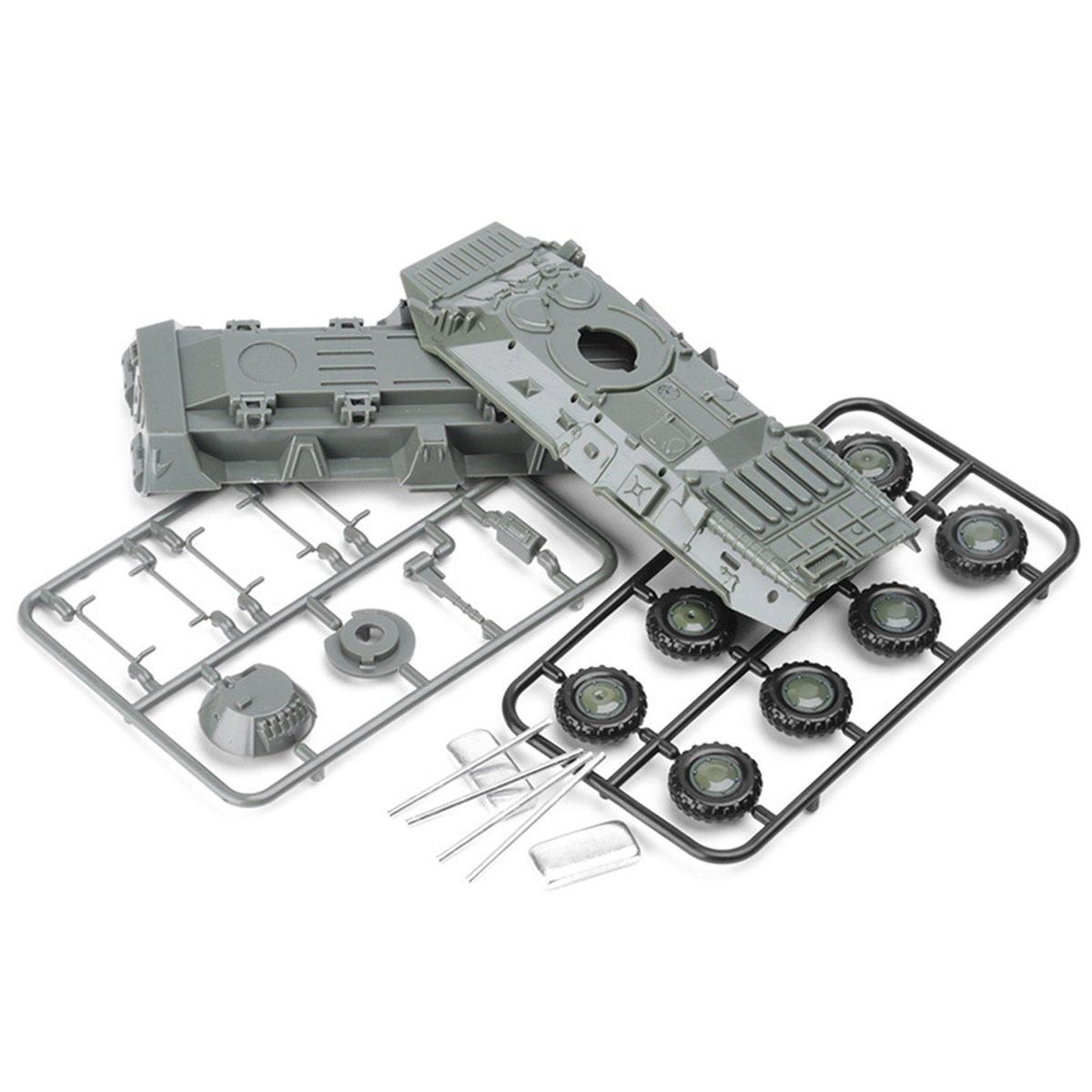 2x Plastic 4D Model Kits In Scale 1:72 Tank Vehicle Tree Model