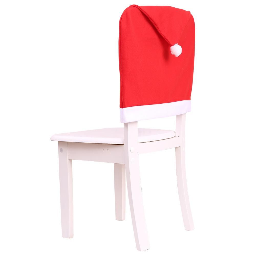 Christmas chair hat restaurant hotel layout chair cover solid color wedding meeting red velvet chair cover Christmas chair cover Brushed fabric chair cover