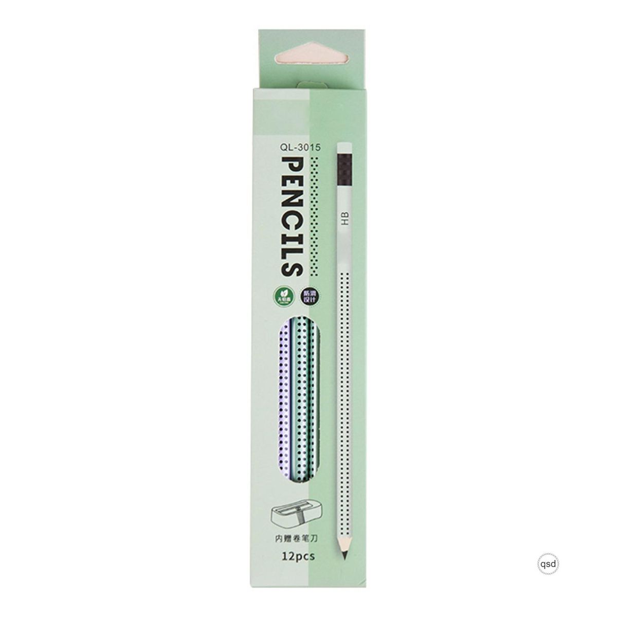 Cute Writing Triangles Pencils With Eraser Multi-Color