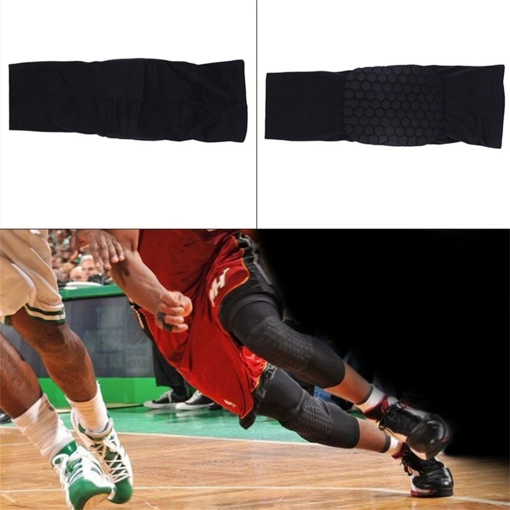 Hot Kids Adult Pad Basketball Leg Knee Long Sleeve Protector Gear Crashproof Black (Intl)