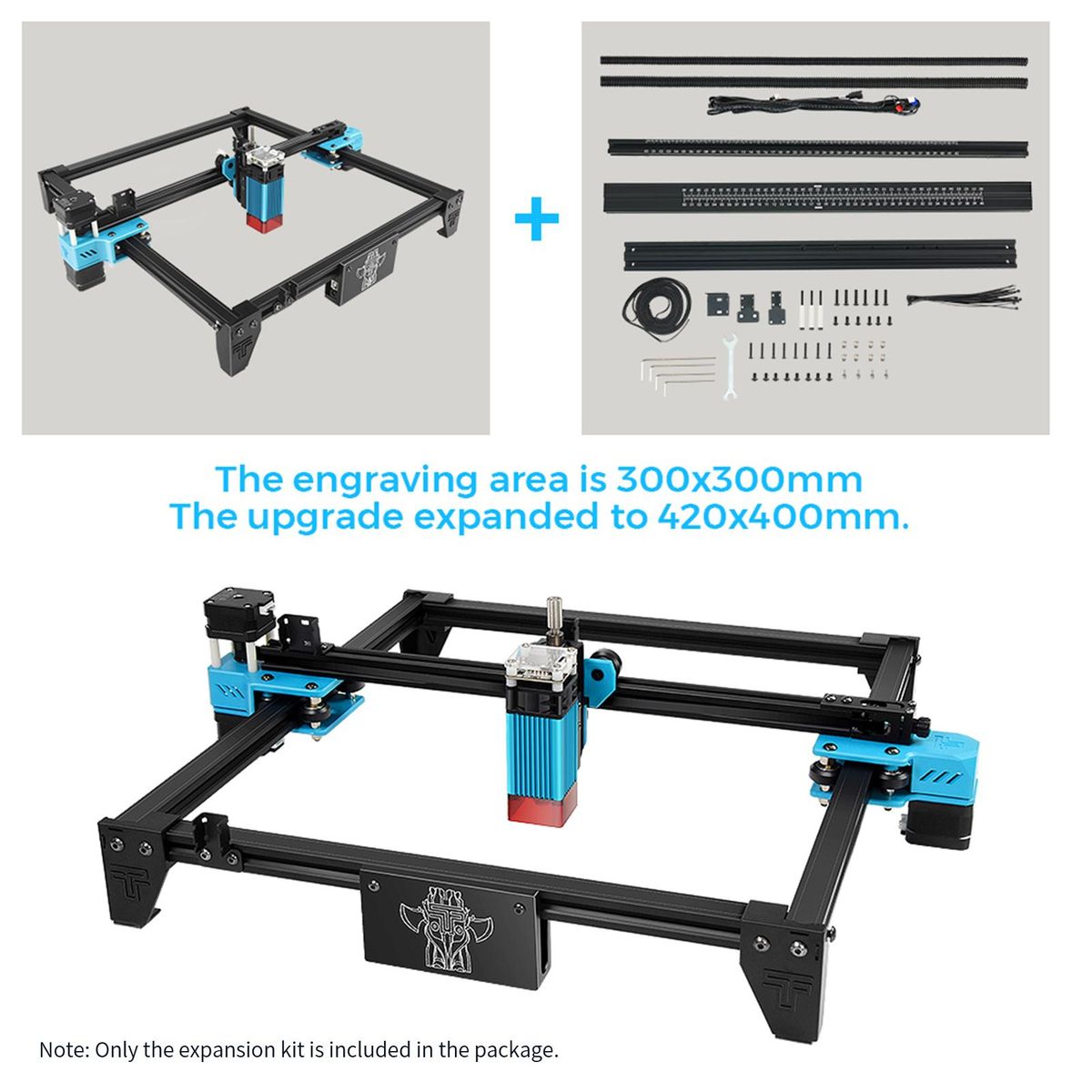 Two Trees Laser Engraving Machine Upgrade Expansion Kit for TTS and TOTEM S Engraver Expand to 400x420mm with High Precision High Stability