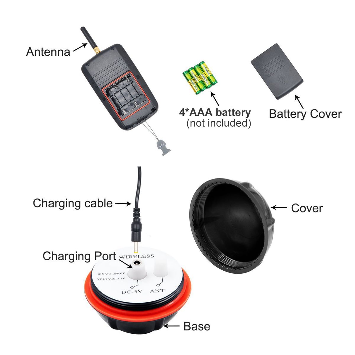 Portable Fishfinder Wireless Fish Finder Sound Transmission