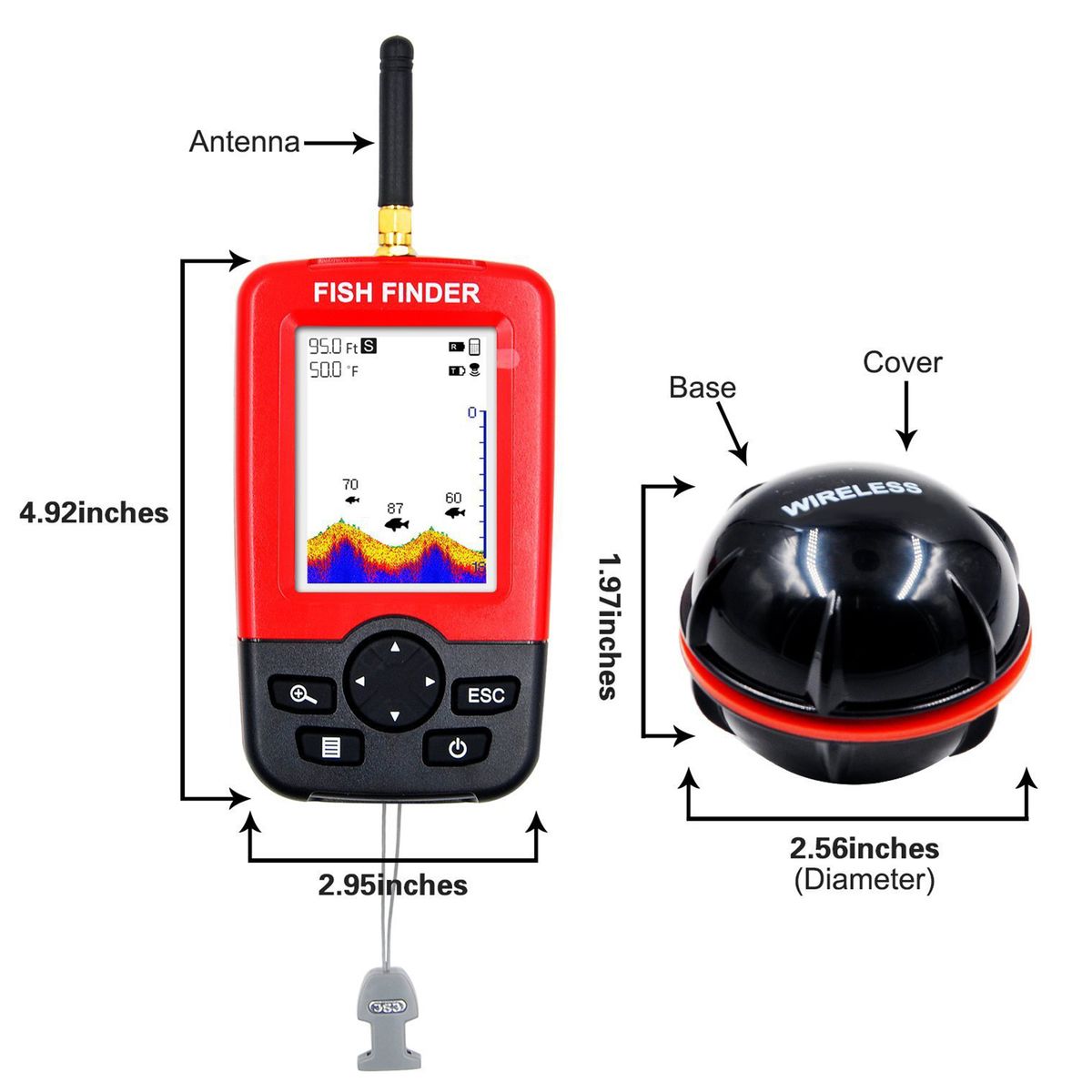 Portable Fishfinder Wireless Fish Finder Sound Transmission