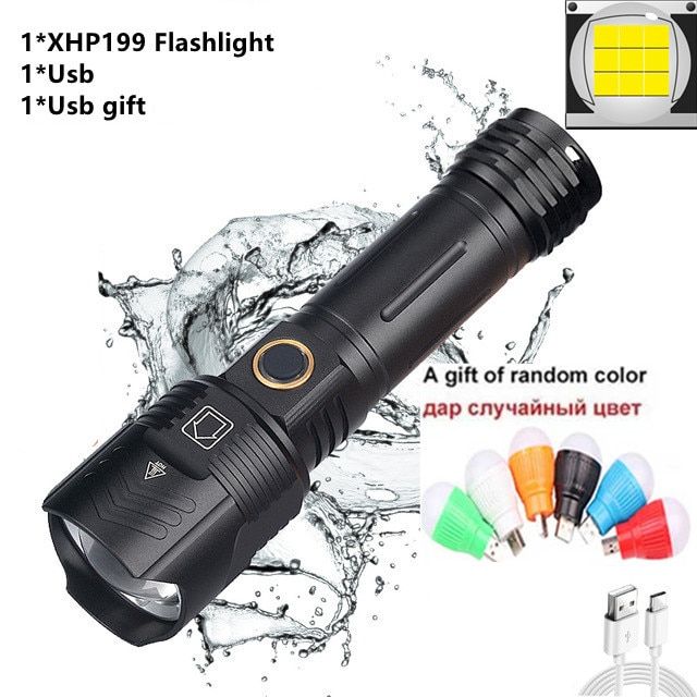100000lm XHP199LED Flashlight 9CORE USB Rechargeable