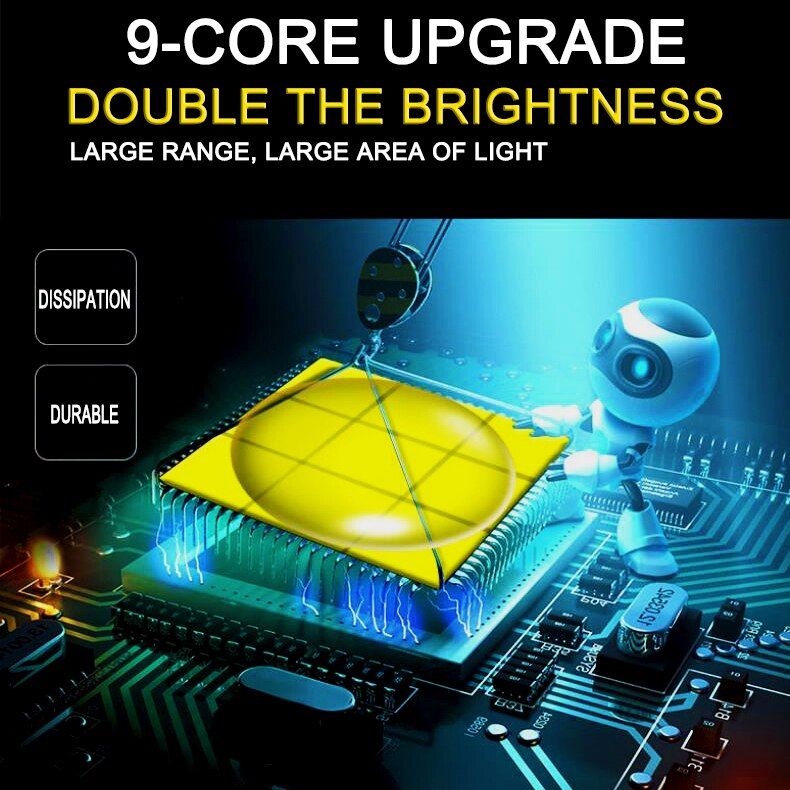 100000lm XHP199LED Flashlight 9CORE USB Rechargeable