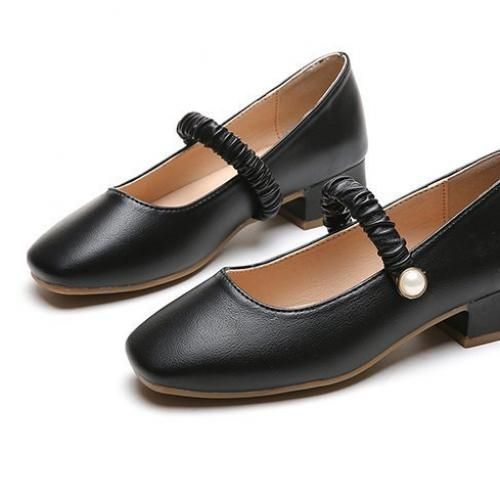 Ladies Casual Leather Shoes Odinkat Mid-heel Women's Shoes