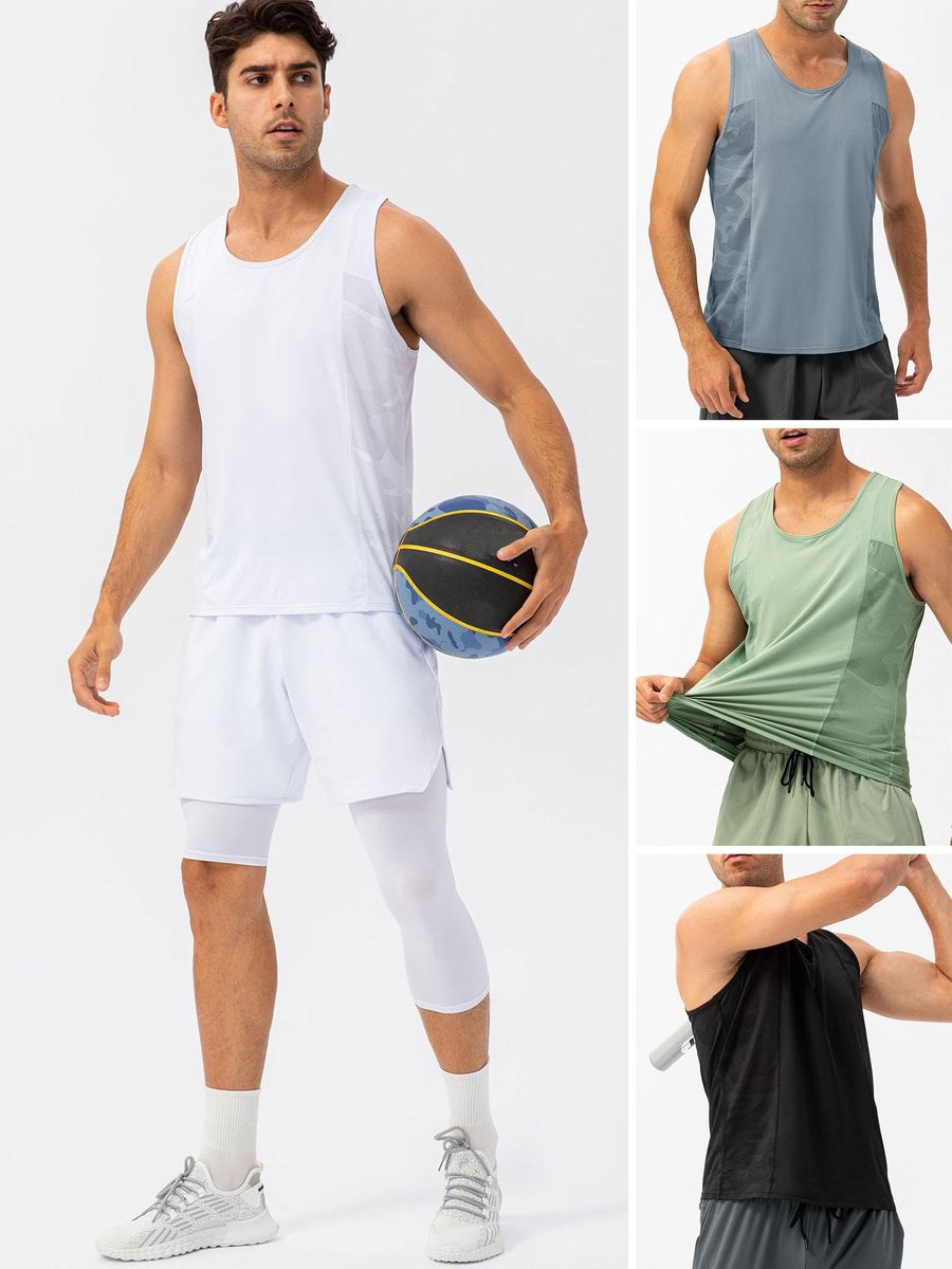 Men Sports Vest Sleeveless Quick Dry Running Fitness Tank Tops