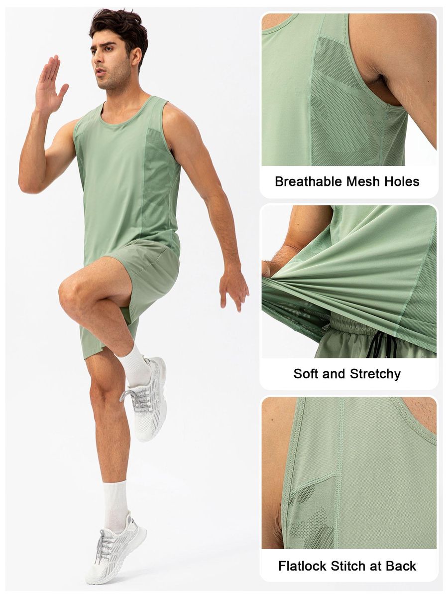 Men Sports Vest Sleeveless Quick Dry Running Fitness Tank Tops