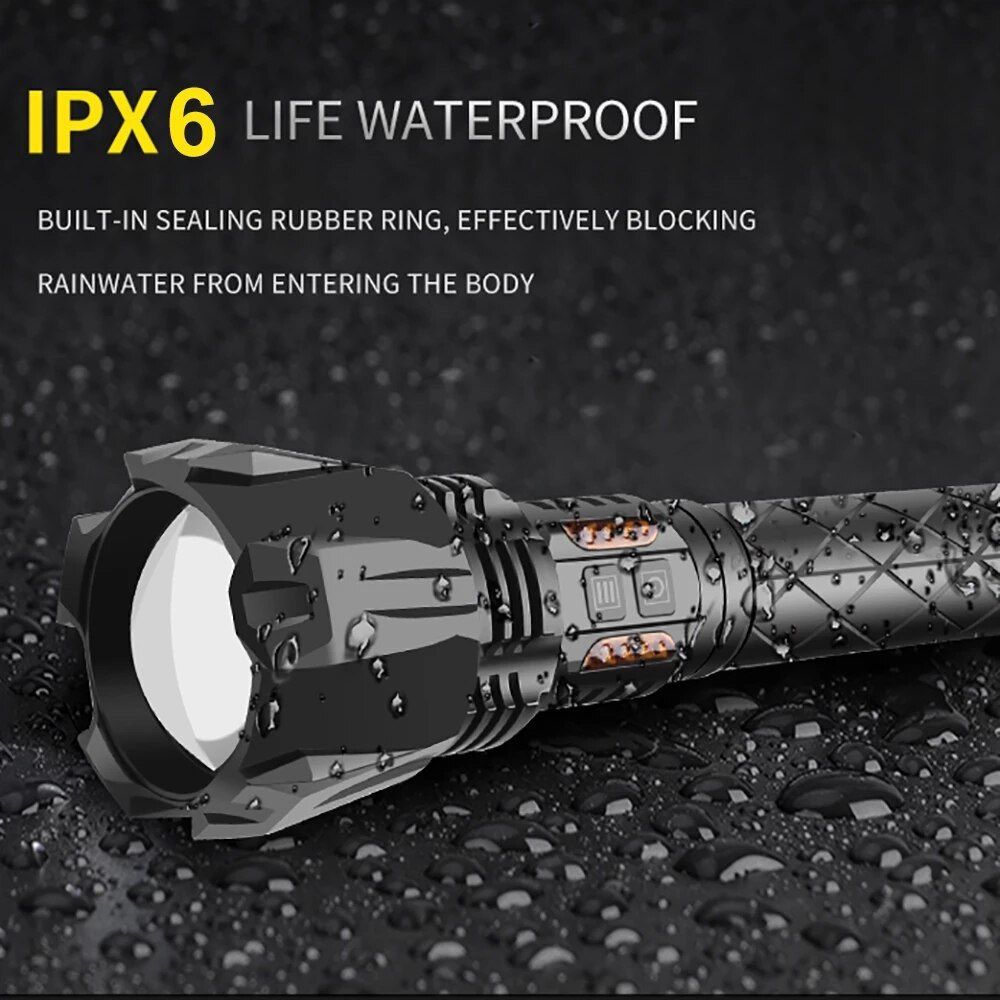 1000000LM XHP199.9 Most Powerful Flashlight Rechargeable