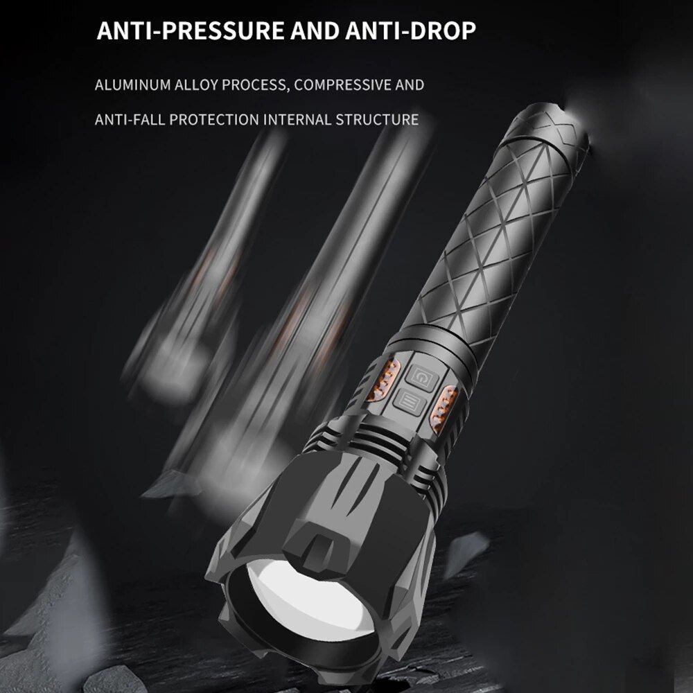 1000000LM XHP199.9 Most Powerful Flashlight Rechargeable