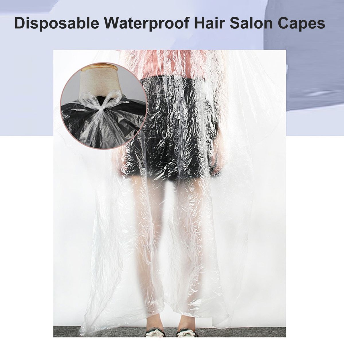 50PCS Disposable Waterproof Hair Salon Capes Haircut Apron