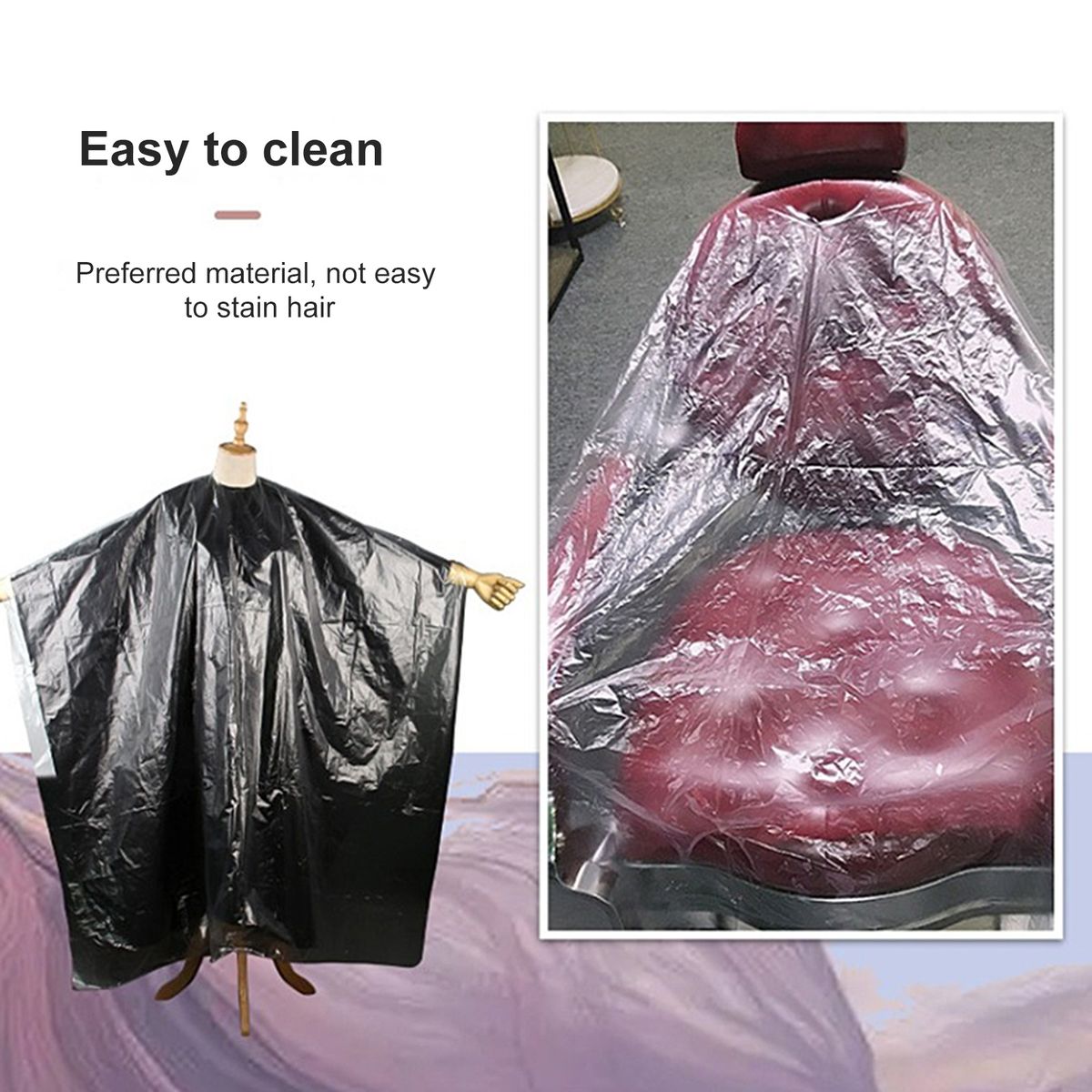 50PCS Disposable Waterproof Hair Salon Capes Haircut Apron