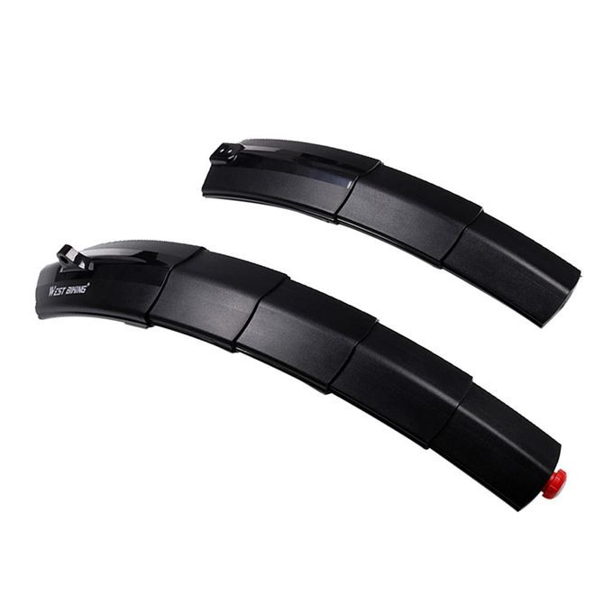 Bike Folding Mudguard Adjustable Bicycle Front Rear Fender W/ Black