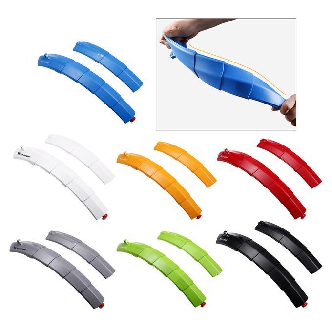 Bike Folding Mudguard Adjustable Bicycle Front Rear Fender W/ Black