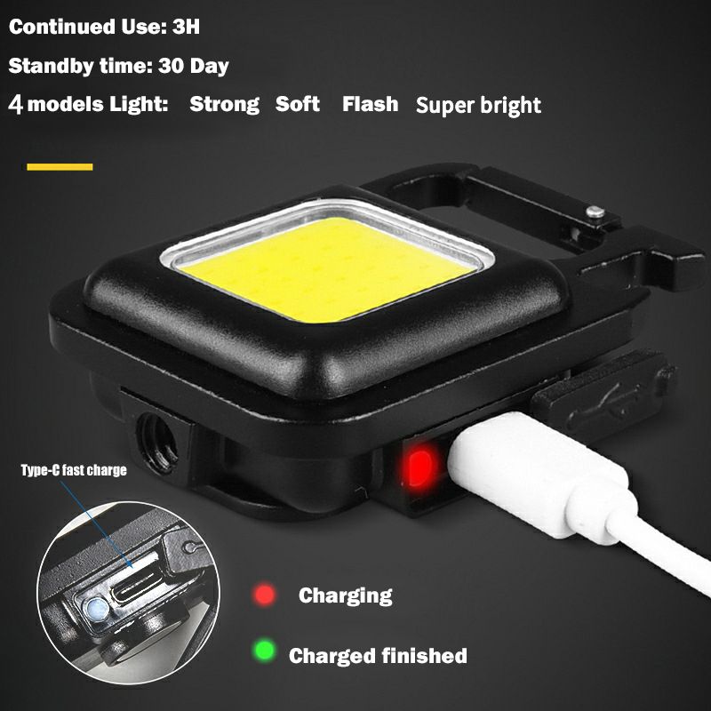 Mini LED Pocket Torch USB Rechargeable Camping Light