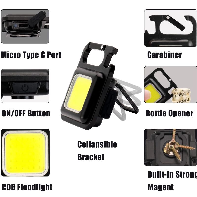 Mini LED Pocket Torch USB Rechargeable Camping Light