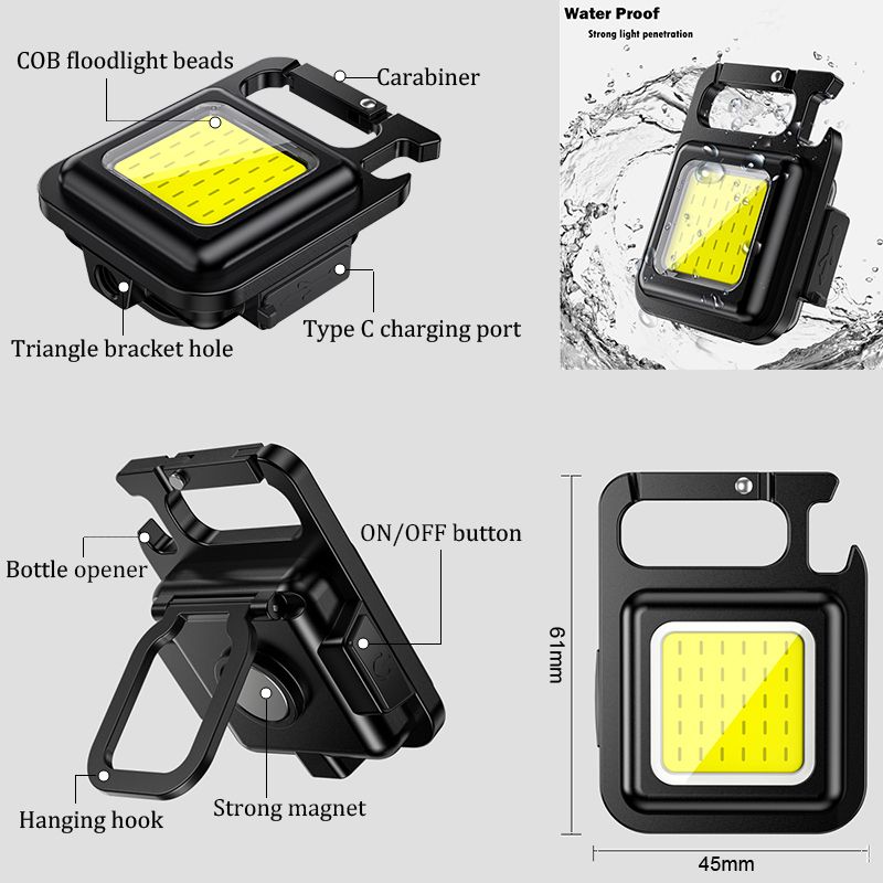 Mini LED Pocket Torch USB Rechargeable Camping Light