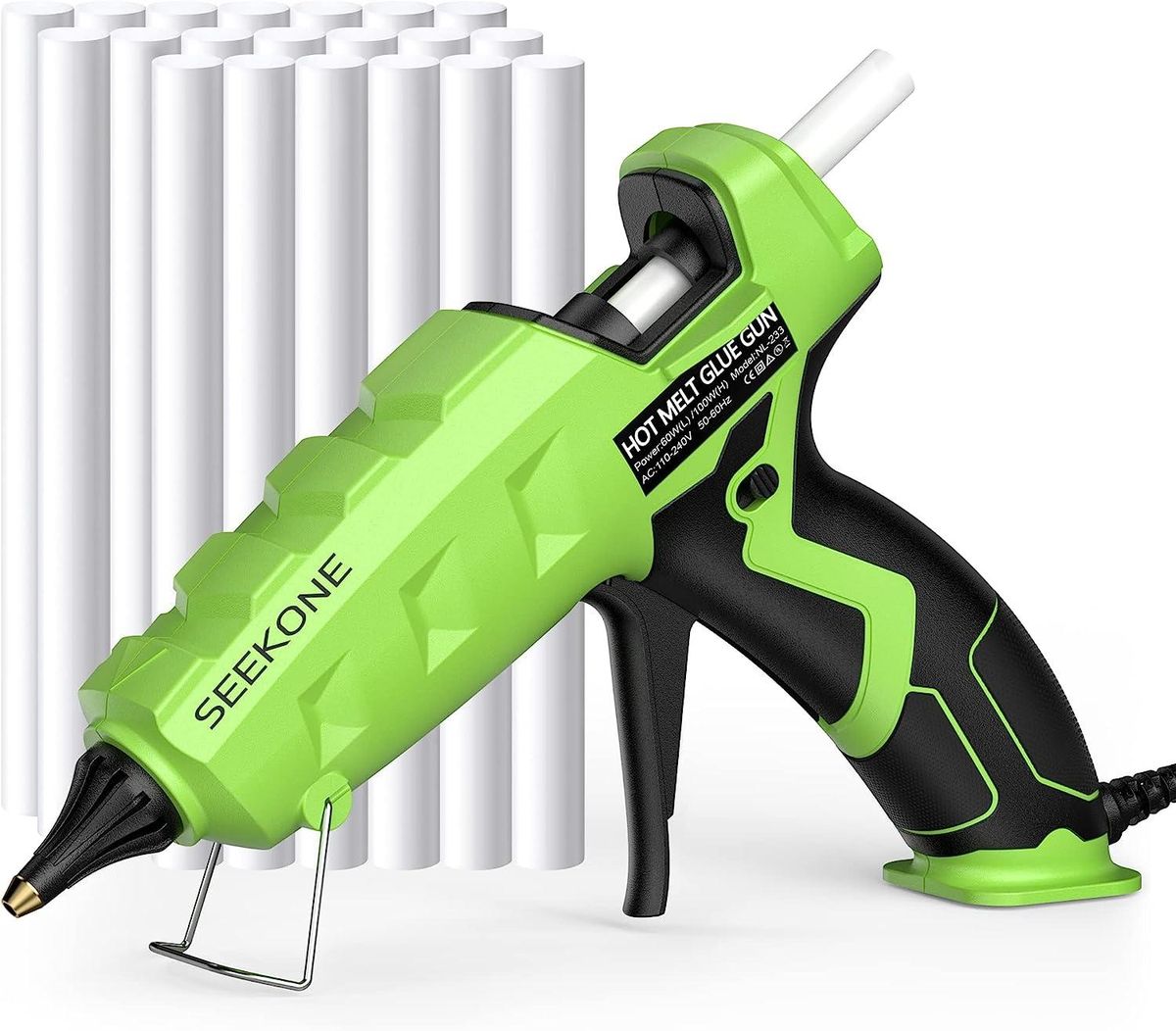 Hot Glue Gun, 60/100W Dual Power High Temp Heating Glue Gun Kit with 20pcs Glue Sticks, No Drip and Leakage Design, Electric Glue Gun for DIY, Arts, Crafts, Quick Home Repairs, Sealing