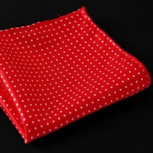 2015 Handmade Silk Slim Red Polka Dot Tie With Pocket Square - Red