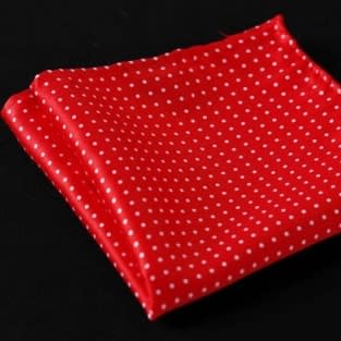 2015 Handmade Silk Slim Red Polka Dot Tie With Pocket Square - Red