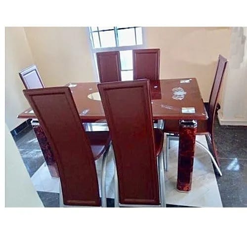 STUFFZY - Glass Dinning With 6 Chairs
