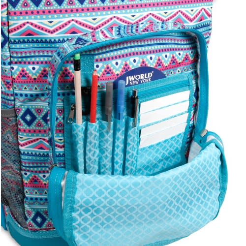 18inch Sundance Rolling Backpack- Mint Tribal