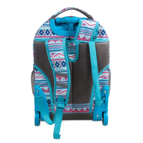 18inch Sundance Rolling Backpack- Mint Tribal