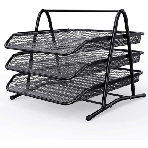 3 Tier Mesh Document Tray Filing Data Rack