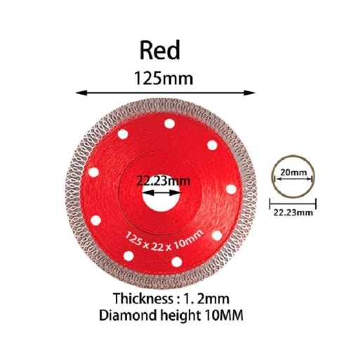 125mm Mesh Wave Diamond Cutting Disc Blade For Tile Marble With Flange