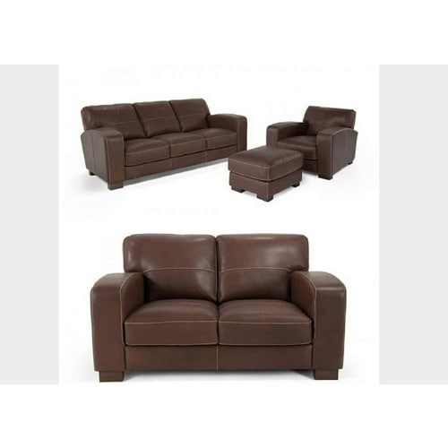 Leather Sofa - 7 Seater - Brown