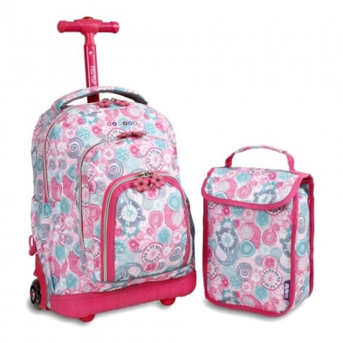 16inch Rolling Backpack & Lunch Kit - Multicolor