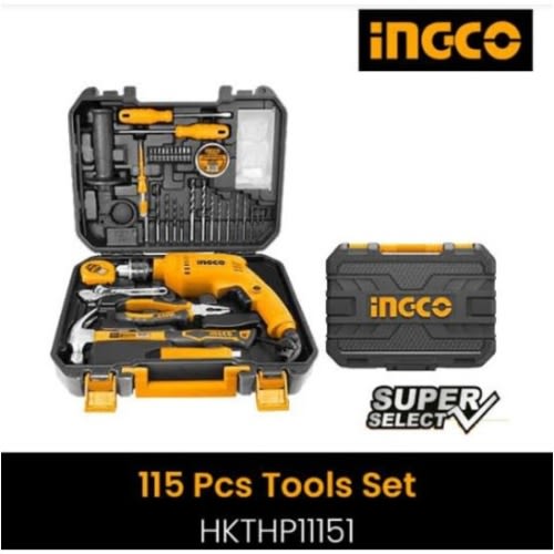 Ingco Hkthp11151 With Impact Drill - 680W - 115 Pcs Tools Set