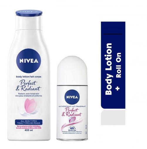 Perfect & Radiant 400ml Body Lotion + 50ml Roll-on